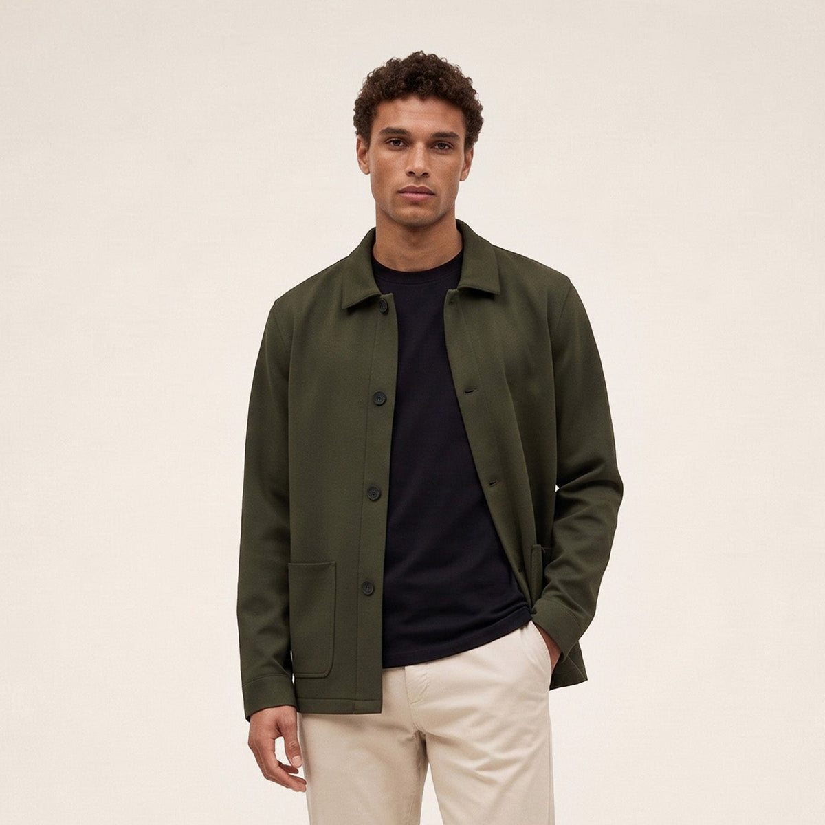 Waël Stretch-Arbeitsjacke in Khaki-Grün