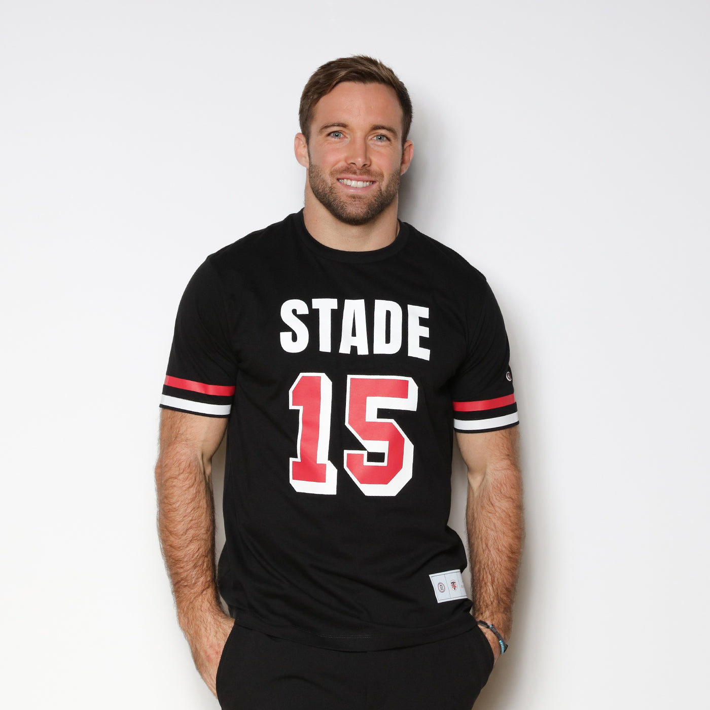 Camiseta negra con estampado Stade Toulousain