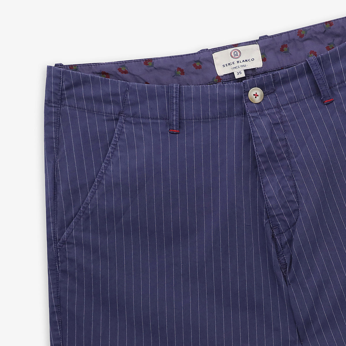 Bermuda 209 rayé tennis bleu nuit Serge Blanco