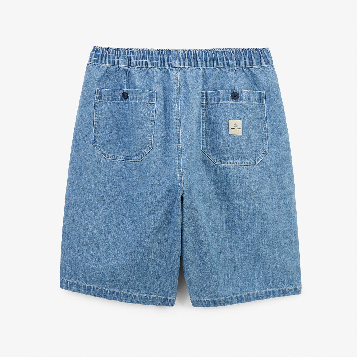 Bermuda 550 en coton coupe ample bleu denim Homme SERGE BLANCO
