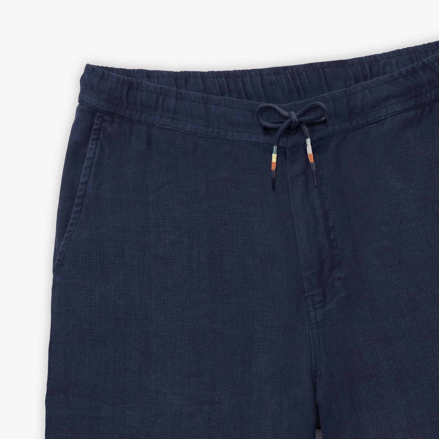 Bermuda 743 Chevrons en lin Bleu Marine Homme SERGE BLANCO