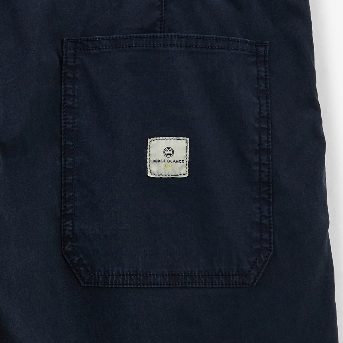 Men's Navy Blue Bermuda Shorts 743 with Elastic Waistband - SERGE BLANCO