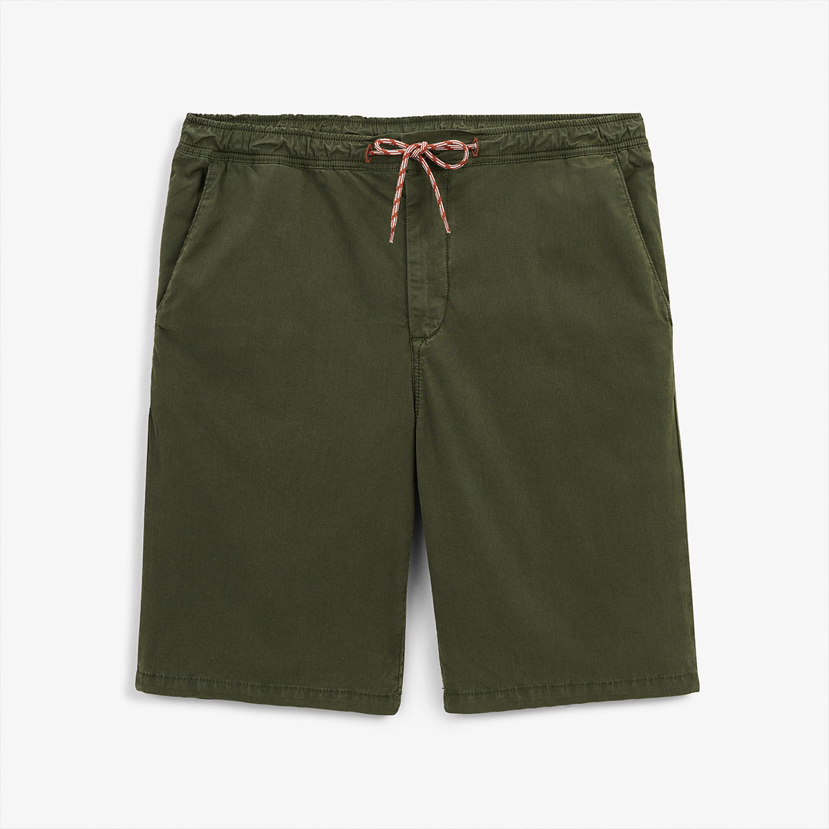 Bermudas 743 con cintura elástica, verde militar, para hombre, de sarga, de BLANCO