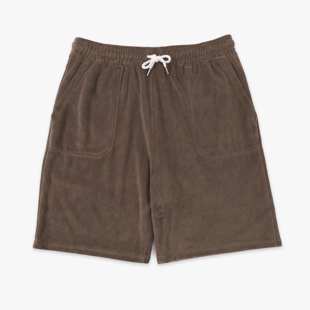 Bermuda van badstof met elastische tailleband, kleibruin, heren, SERGE BLANCO