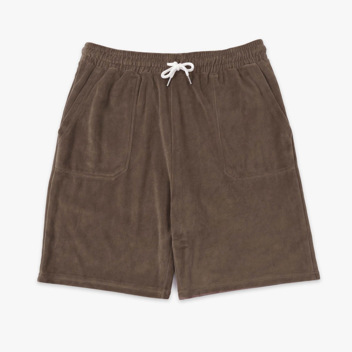 Bermuda van badstof met elastische tailleband, kleibruin, heren, SERGE BLANCO