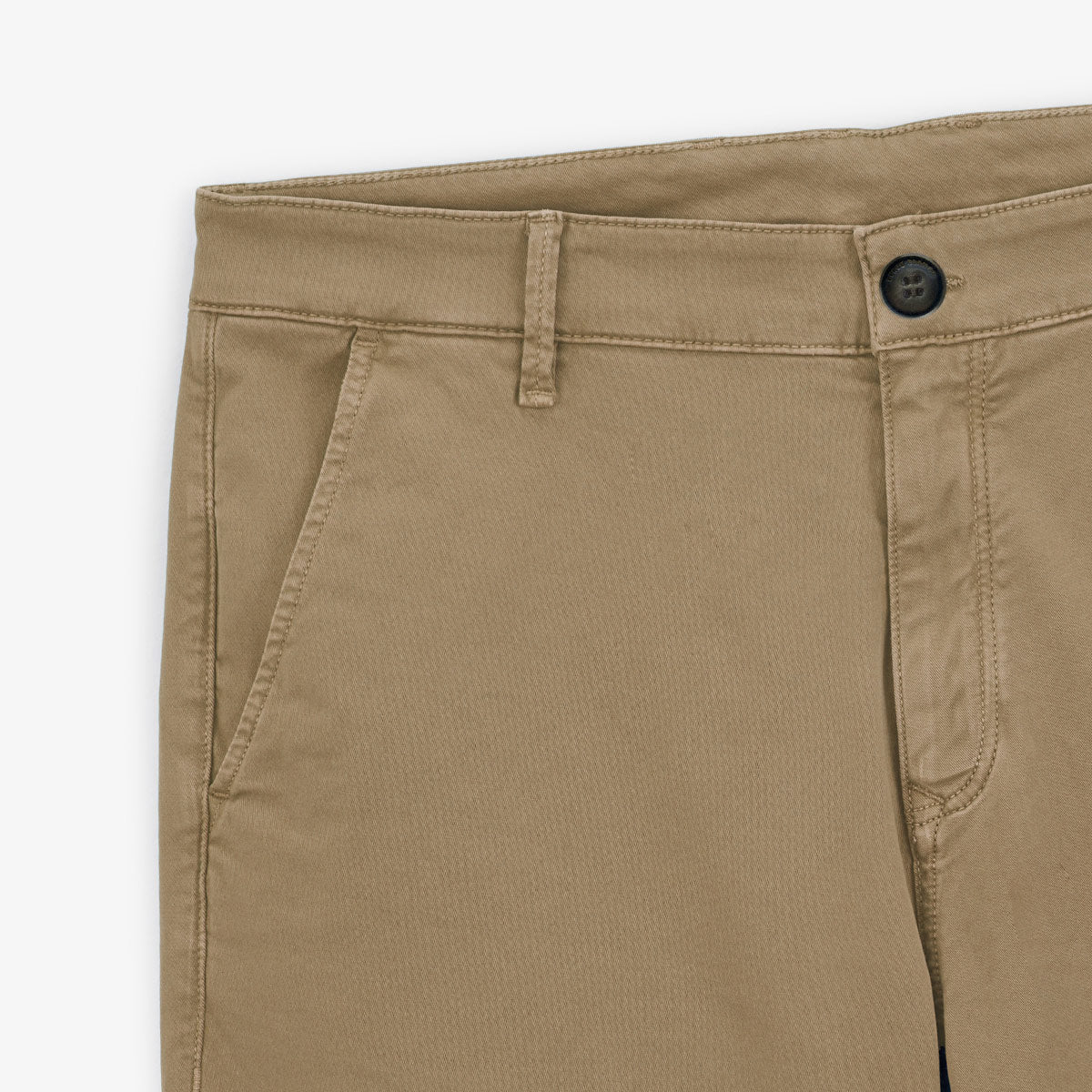 Men's Straight-Leg Beige 200-Denier Stretch Cotton Bermuda Shorts by SERGE BLANCO