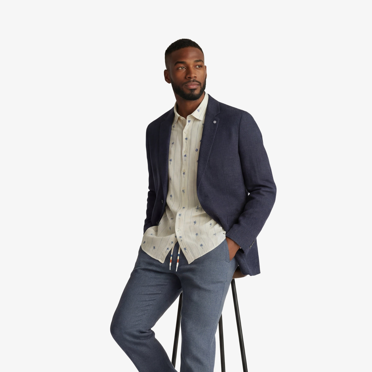 Blauwe wollen blazer van Simoncini