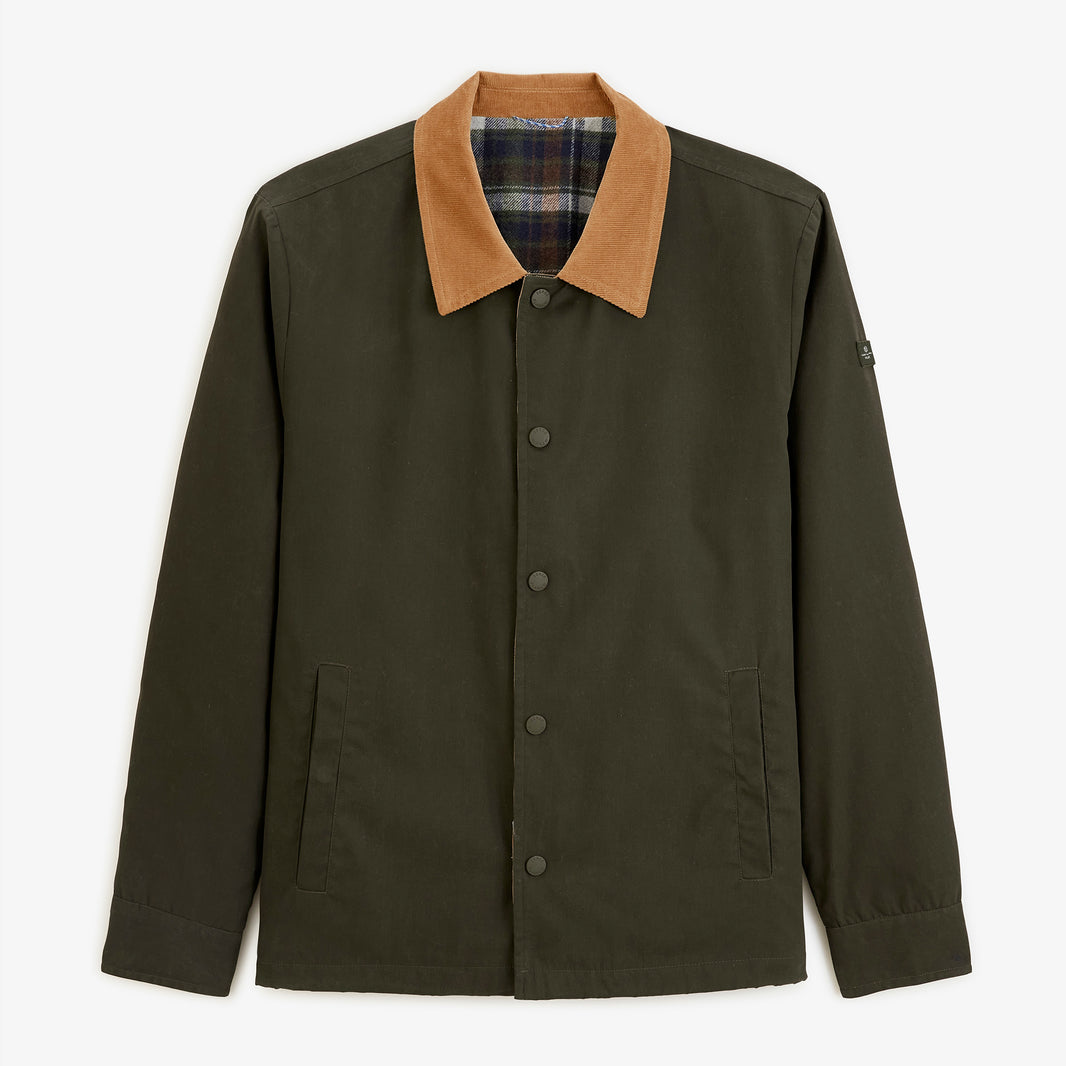 Blouson déperlant col velours taupe Dan SBPLAY, vue de face.