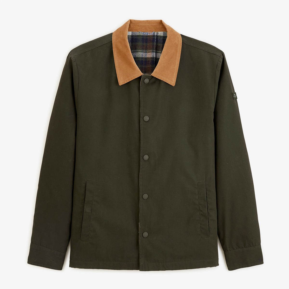 Blouson déperlant col velours taupe Dan SBPLAY, vue de face.