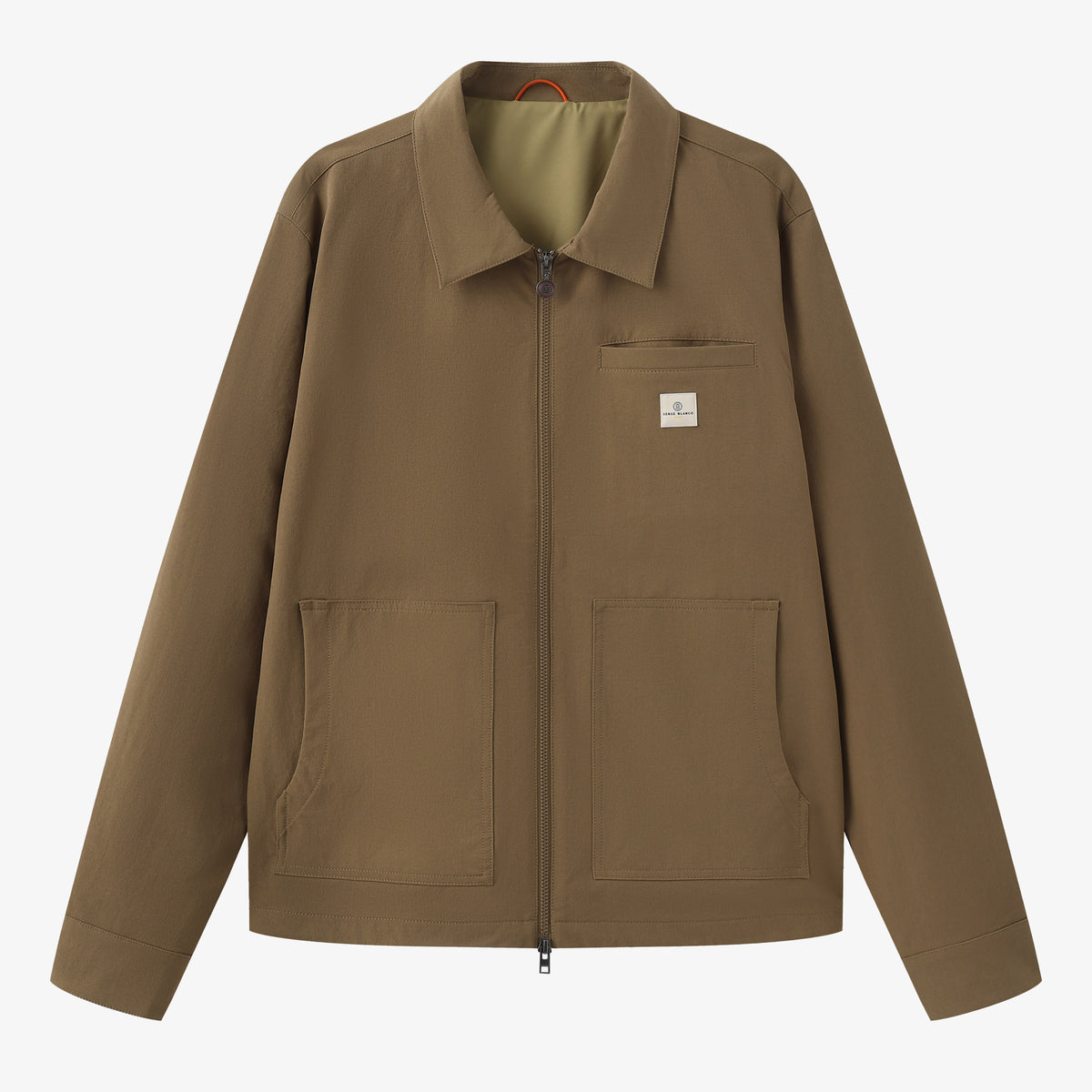 Domi Men's Taupe Bi-Stretch Jacket in Blanco Twill