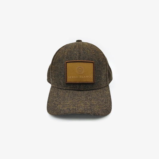 Casquette couture chevrons marron SERGE BLANCO