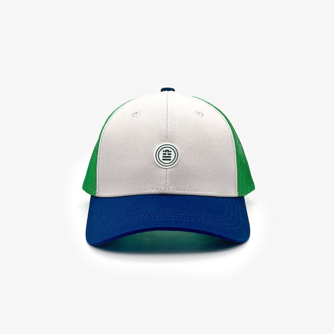 Truckerpet Opaalblauw en Groen Heren SERGE BLANCO