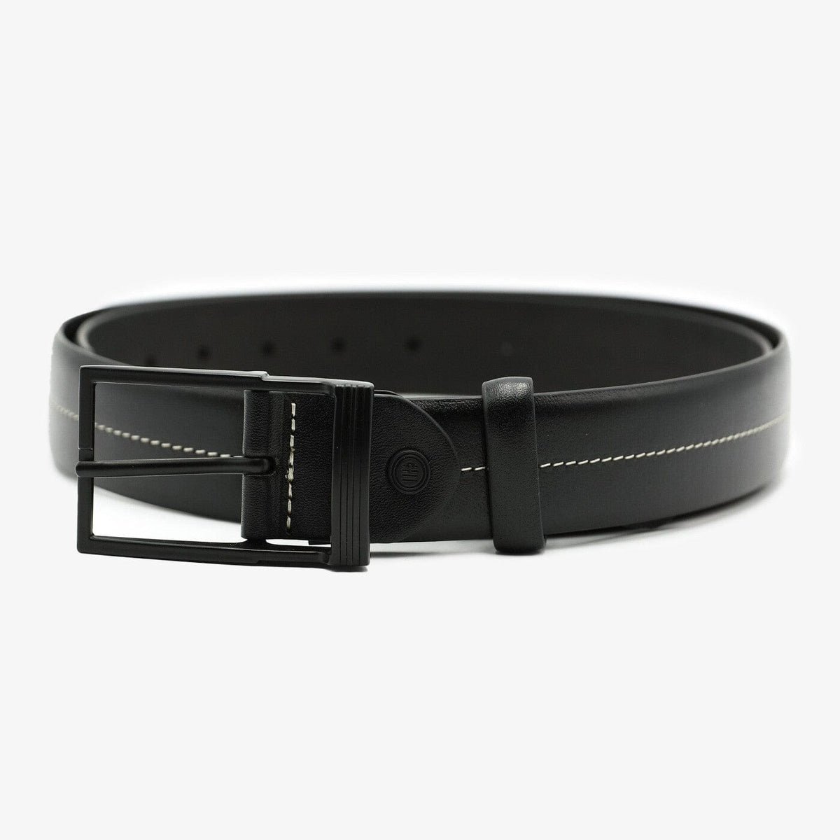 Ceinture en Cuir Lisse Noir Homme SERGE BLANCO