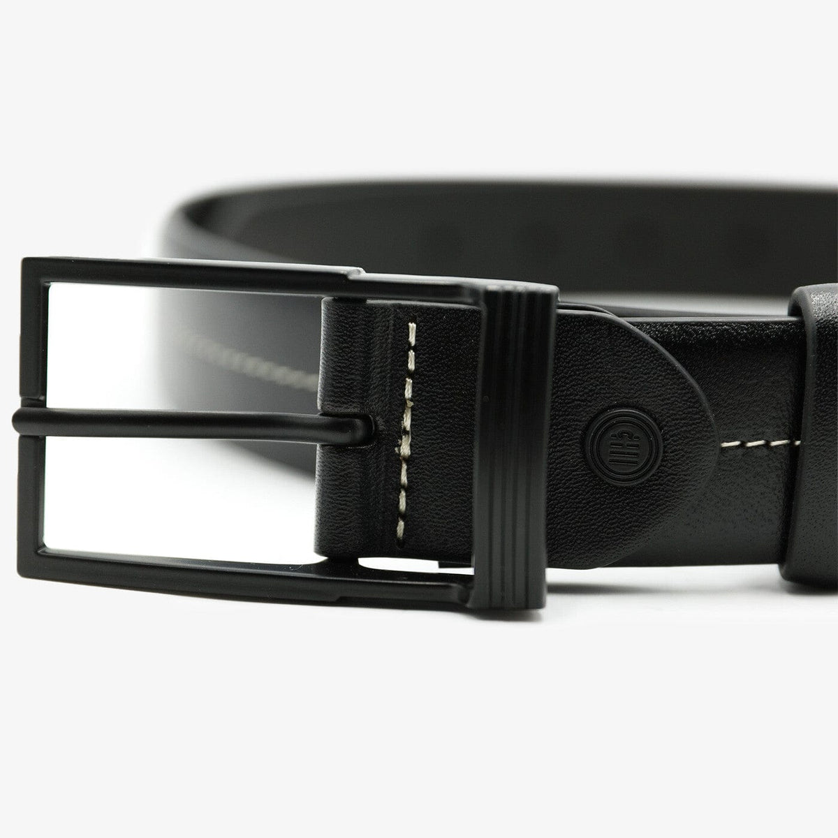 Ceinture en Cuir Lisse Noir Homme SERGE BLANCO