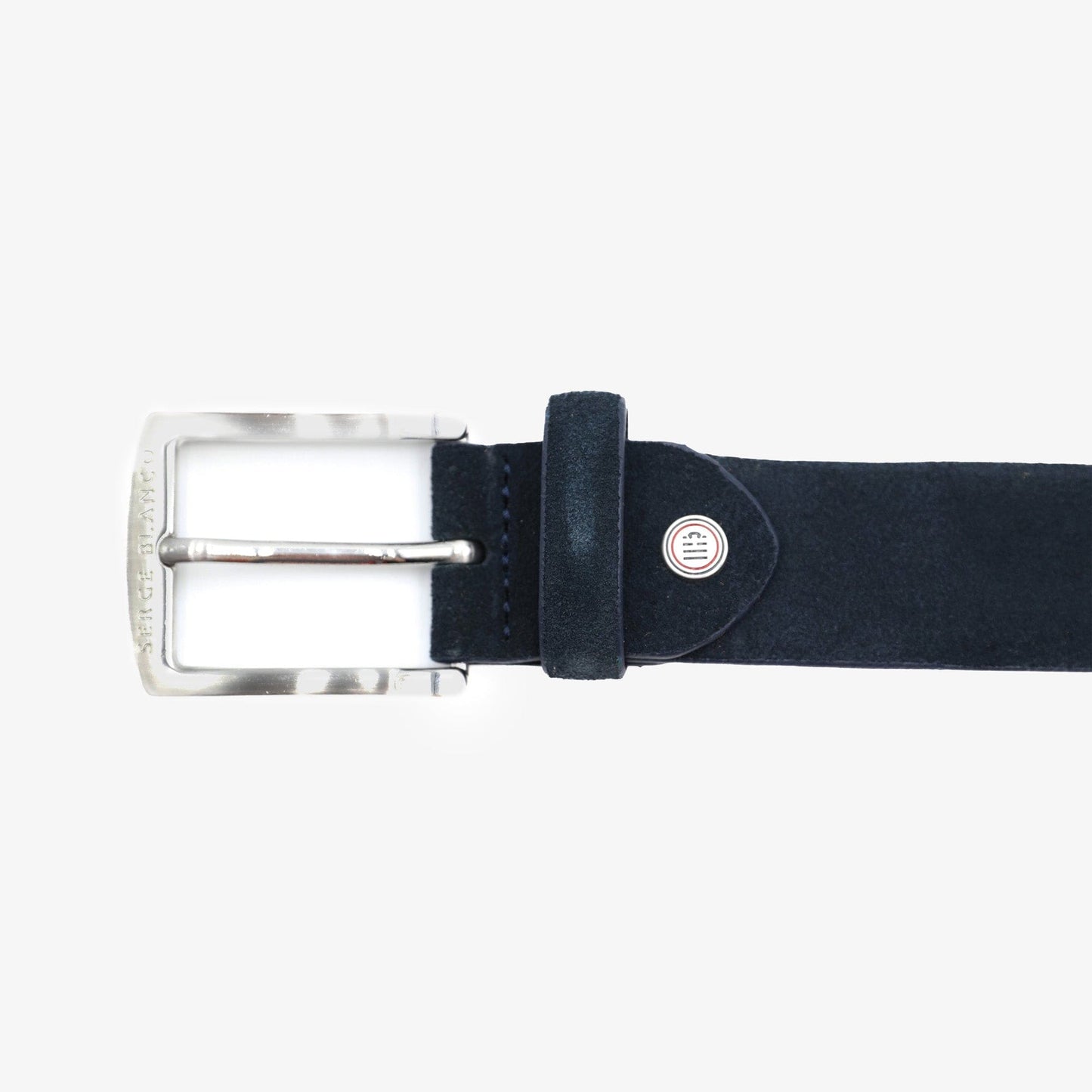 Ceinture Réglable En Nubuck bleu Marine Homme SERGE BLANCO