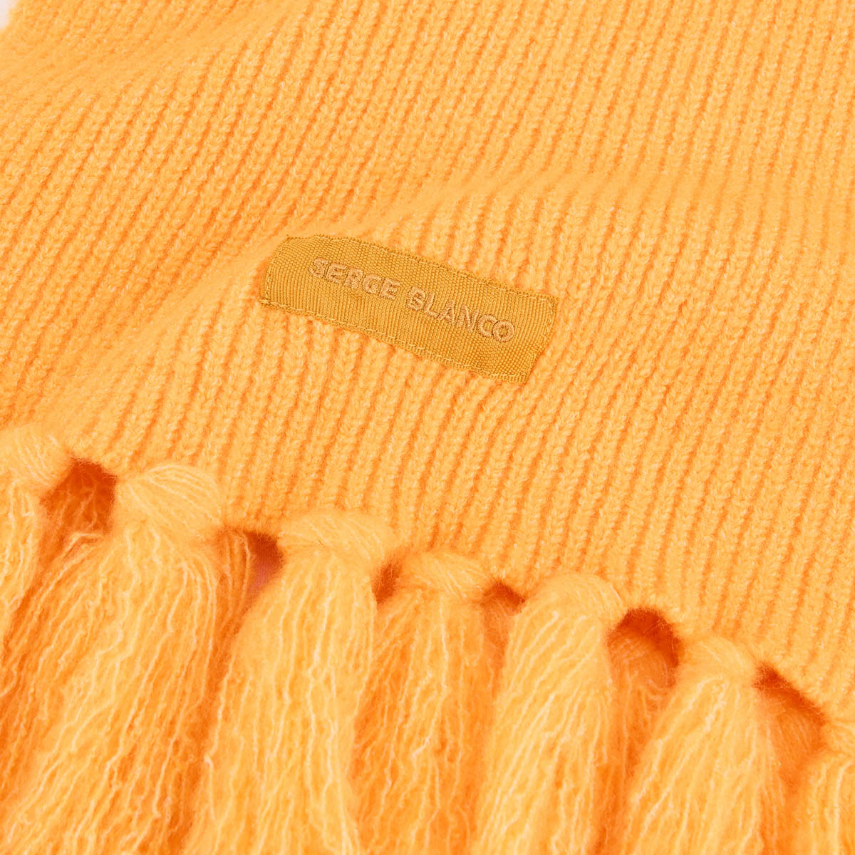 Écharpe à franges unie jaune gold homme SERGE BLANCO