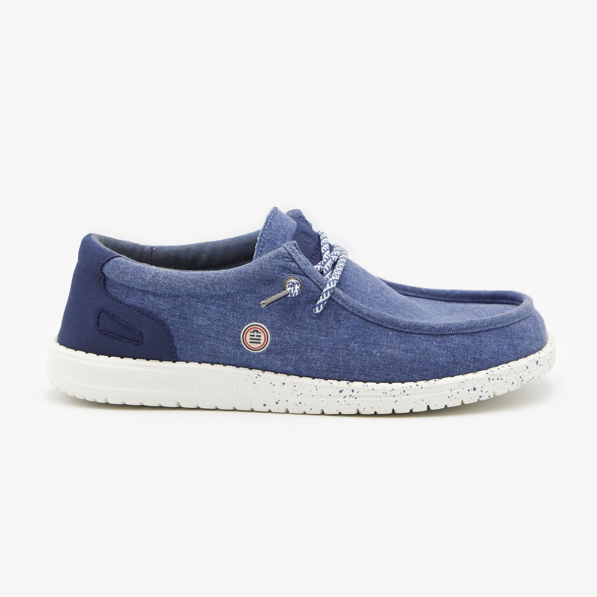 Chaussure Bateau Homme Saint Jean En Toile Bleu Marine SERGE BLANCO