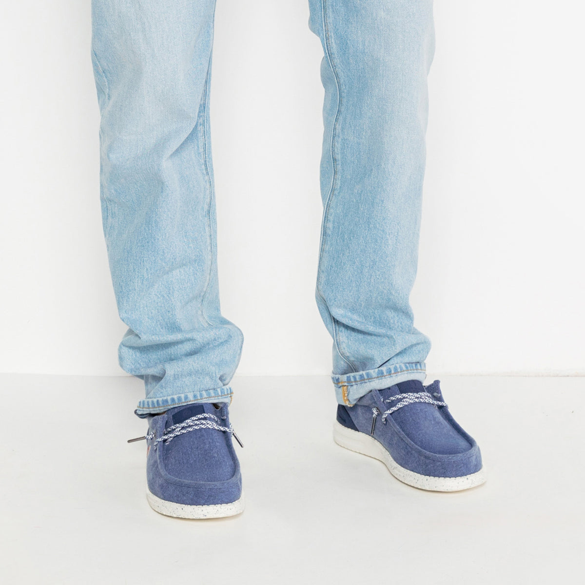 Chaussure Bateau Homme Saint Jean En Toile Bleu Marine SERGE BLANCO