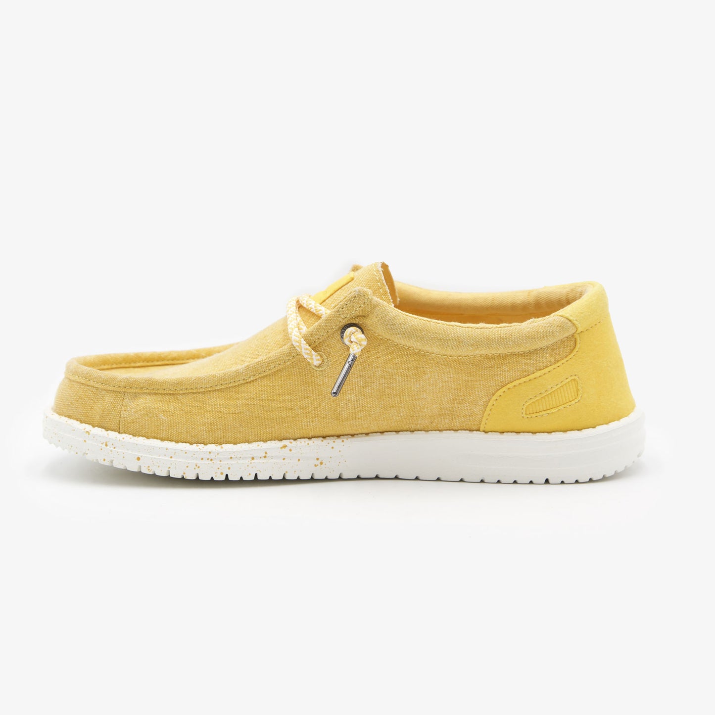 Chaussure Bateau Homme Saint Jean En Toile Jaune Citron SERGE BLANCO