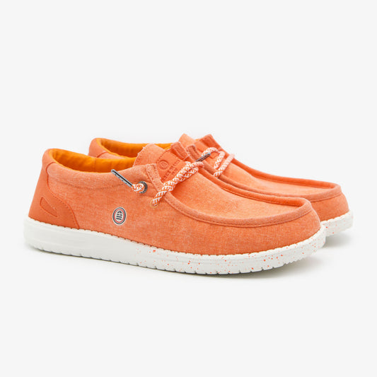 Chaussure Bateau Homme Saint Jean En Toile Orange SERGE BLANCO