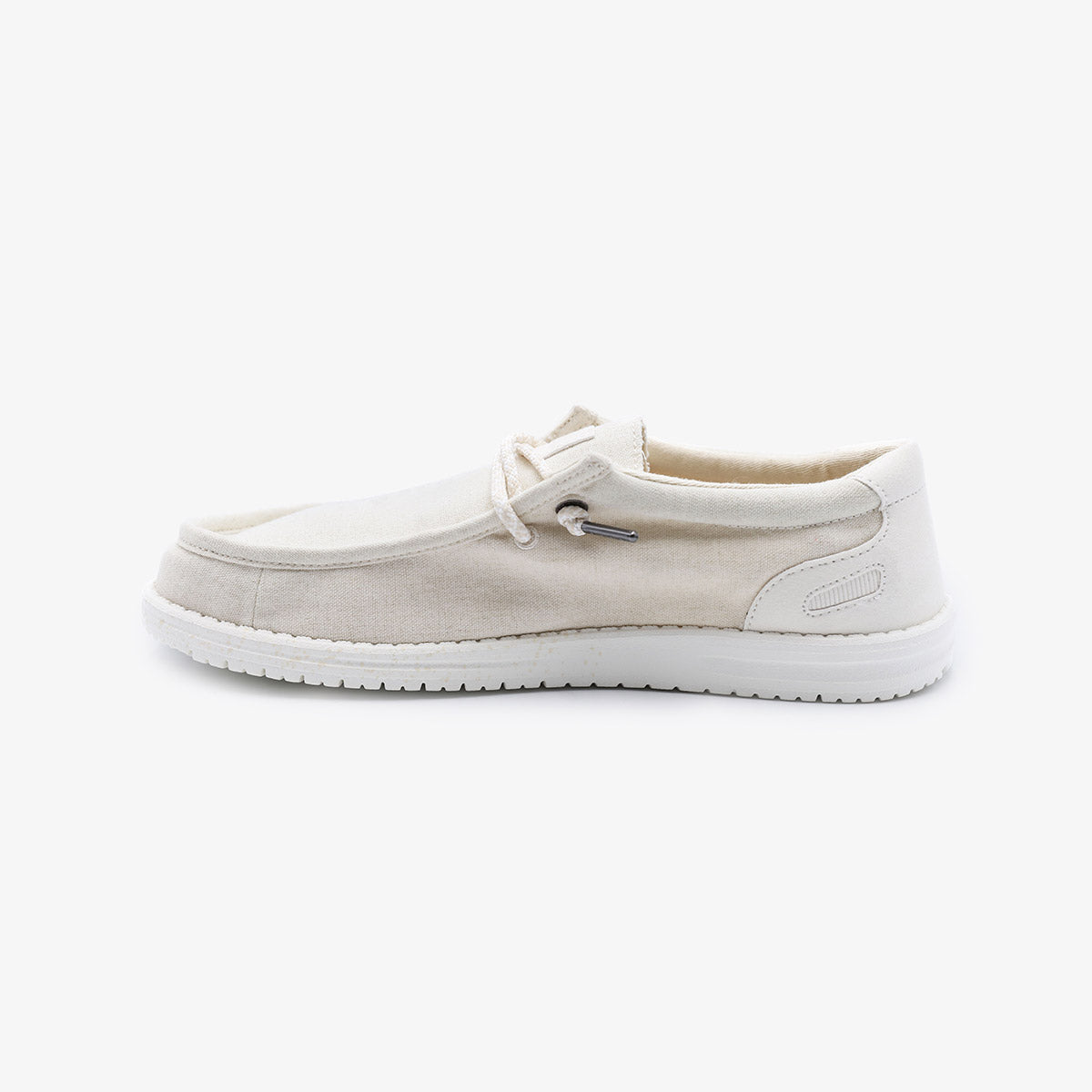 Chaussure Bateau Saint Jean En Toile Blanc Ecru Homme SERGE BLANCO