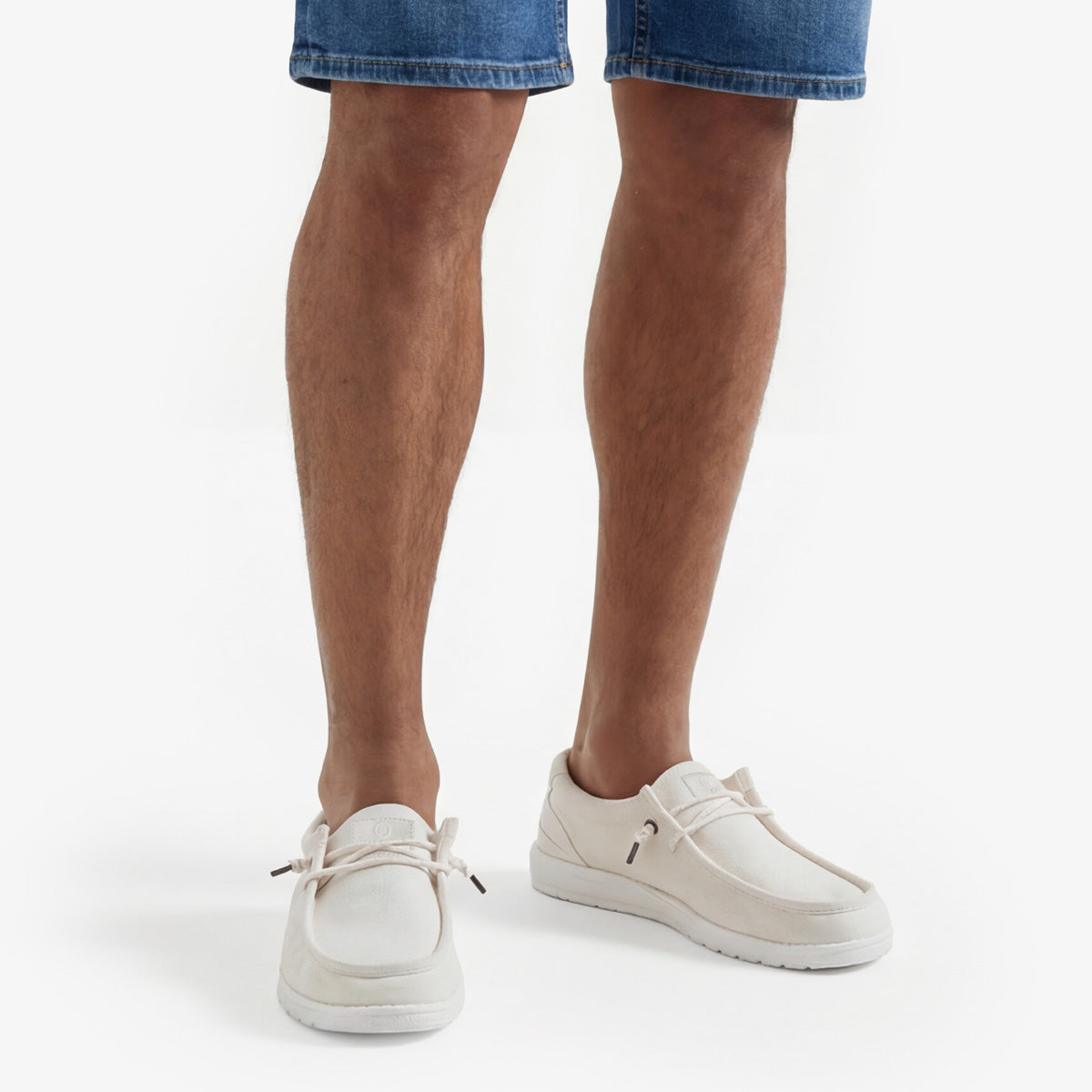 Zapatos náuticos Saint Jean de lona blanca cruda para hombre SERGE BLANCO