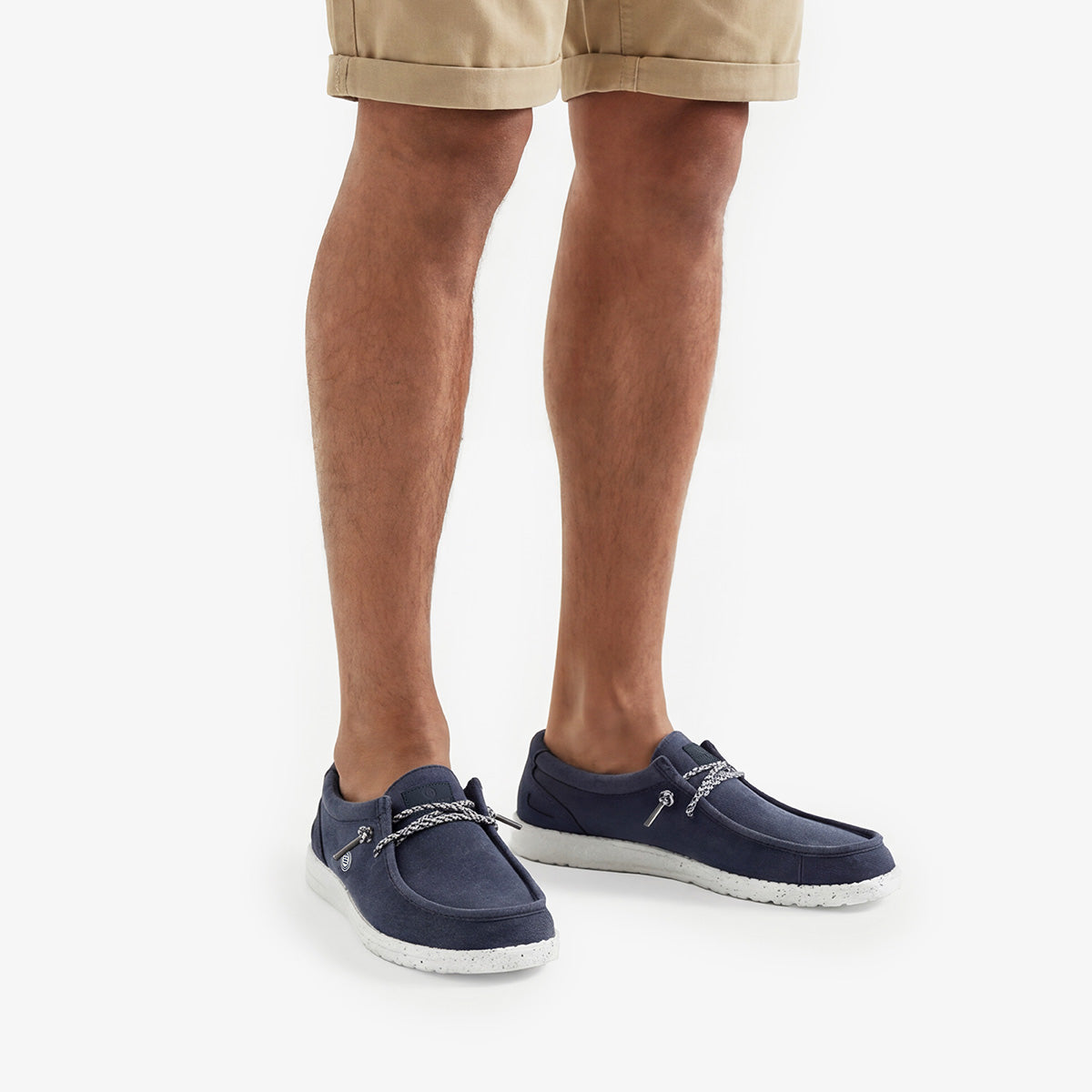 Chaussure Bateau Saint Jean En Toile Bleu Marine Homme SERGE BLANCO