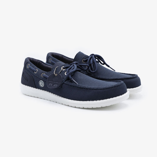 Chaussures Bateau Socoa en Maille Stretch Bleu Marine Homme SERGE BLANCO