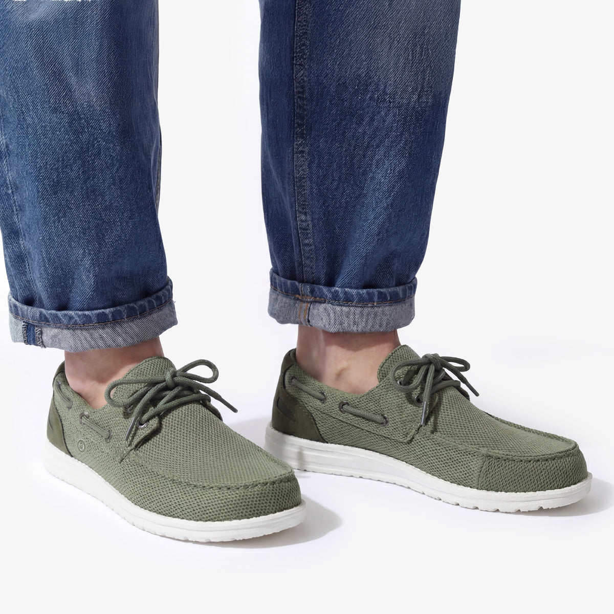 Socoa Bootsschuhe aus Stretch-Mesh in Khaki-Grün für Herren SERGE BLANCO