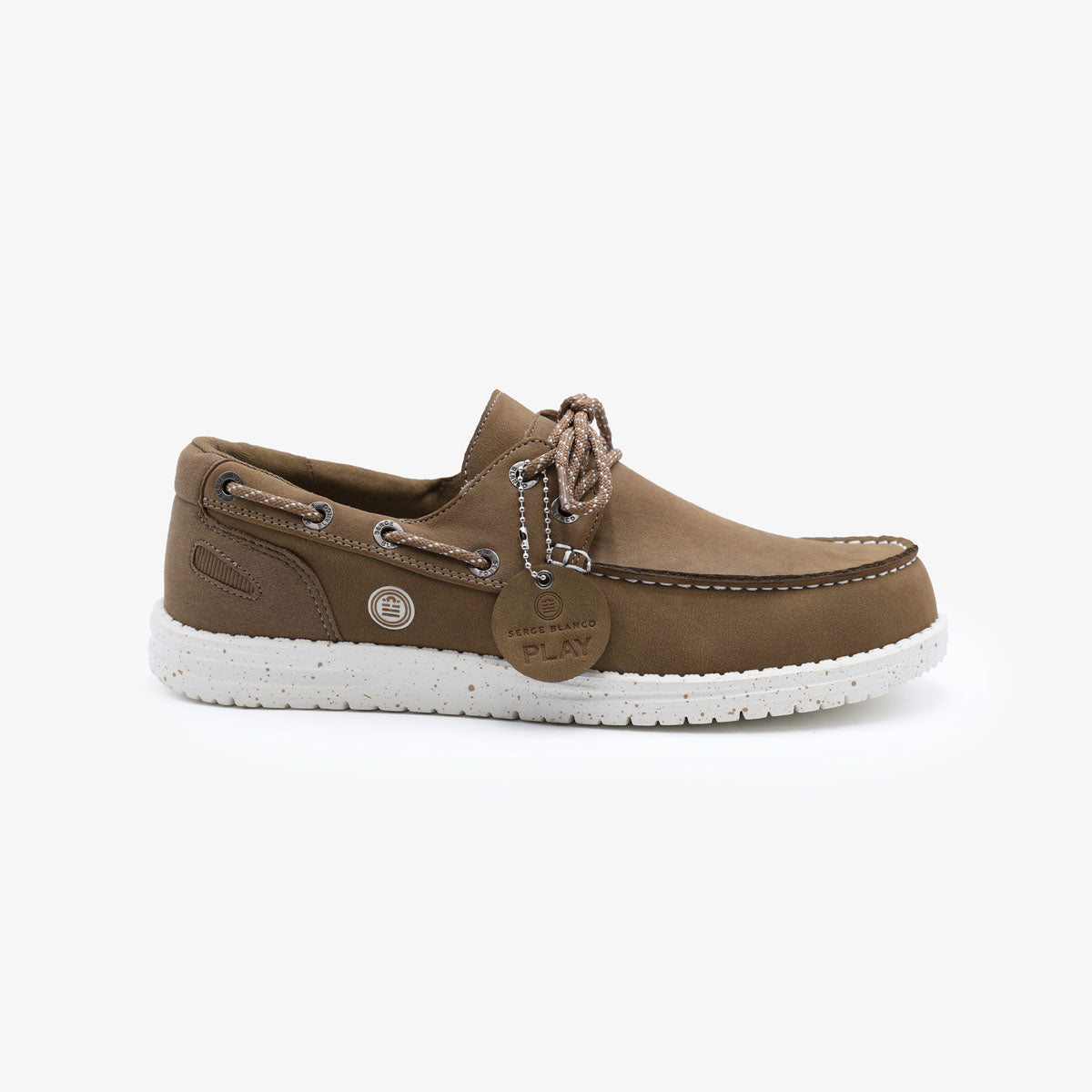 Chaussures Bateau Socoa Taupe en Nubuck Homme SERGE BLANCO