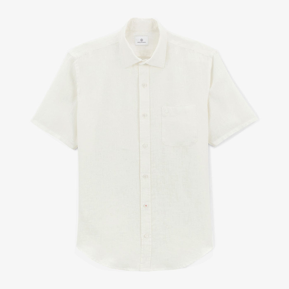 Chemise Charles Manches Courtes Blanche En Lin Homme SERGE BLANCO