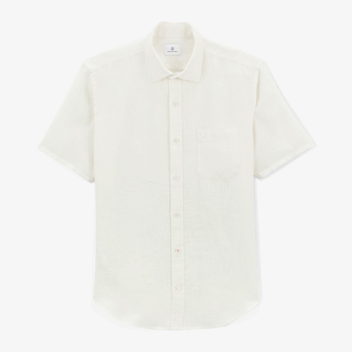 Chemise Charles Manches Courtes Blanche En Lin Homme SERGE BLANCO