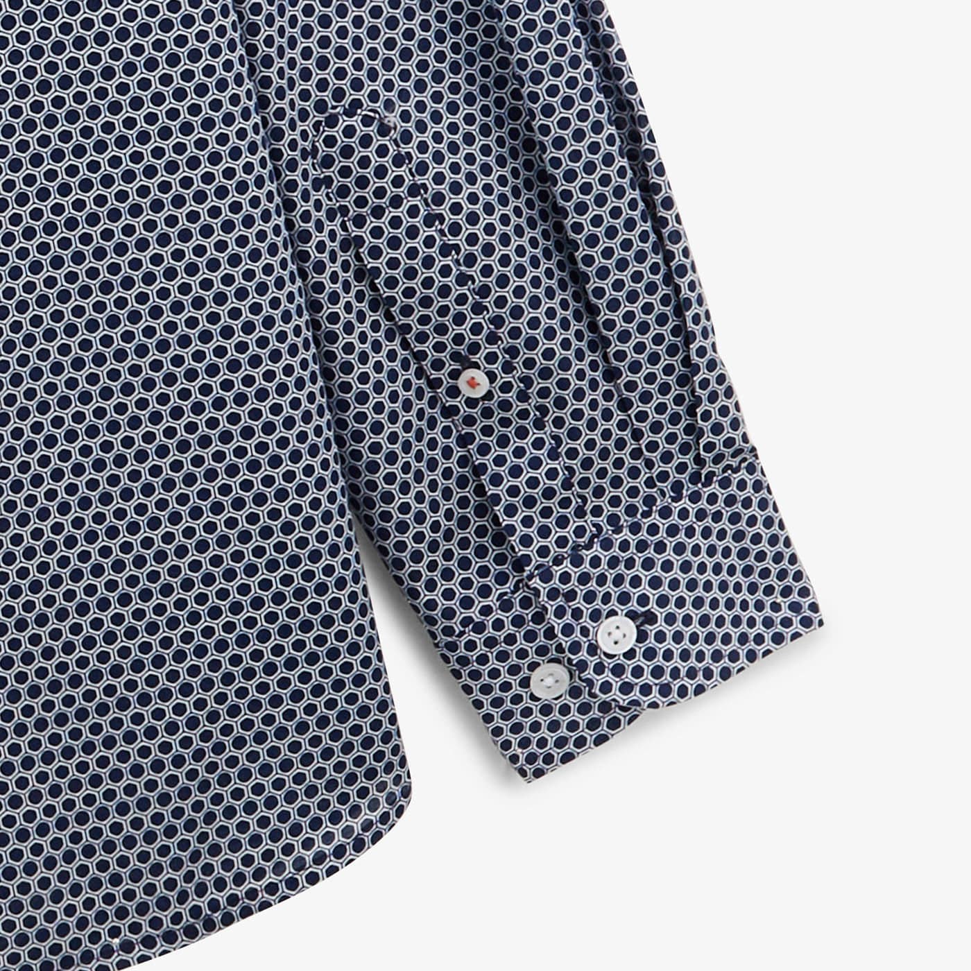 Chemise Charles Manches Longues En Coton Bleu Dark Navy Homme SERGE BLANCO