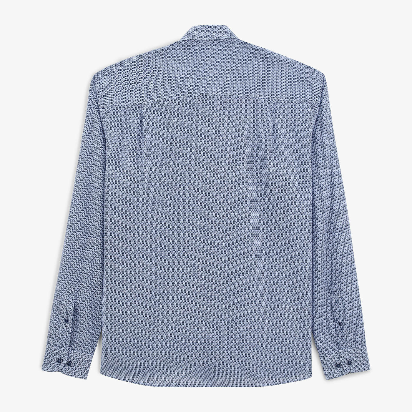 Chemise Charles Manches Longues En Coton Bleue Motifs Homme SERGE BLANCO