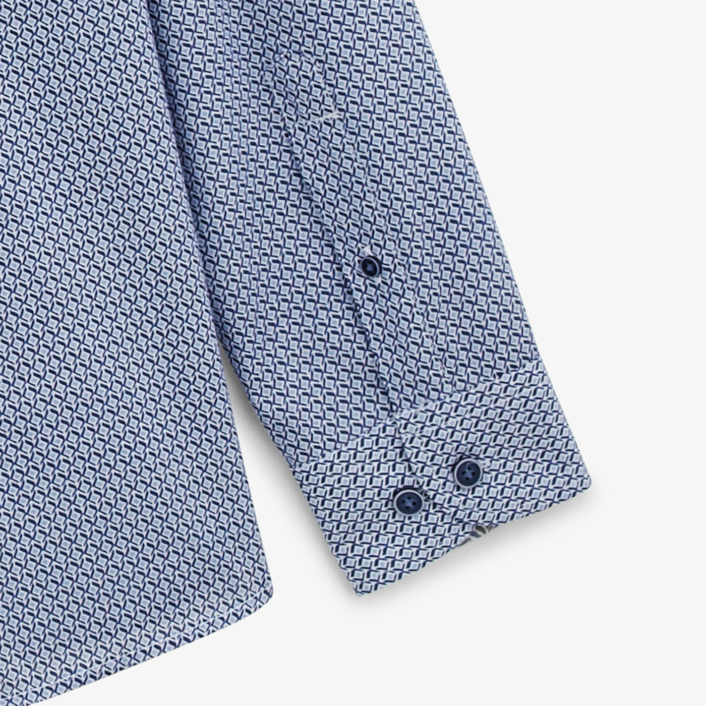 Chemise Charles Manches Longues En Coton Bleue Motifs Homme SERGE BLANCO