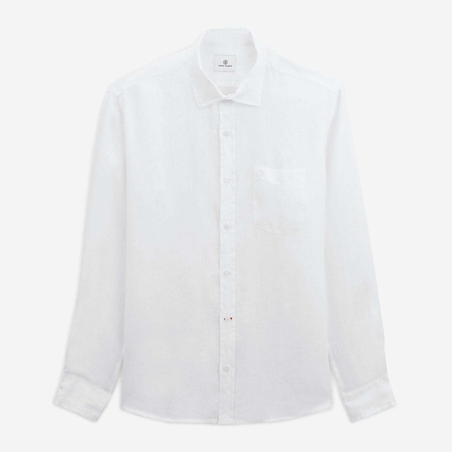 Chemise Charles Manches Longues En Lin Blanche Homme SERGE BLANCO