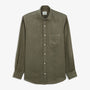 Chemise Charles Manches Longues En Lin Vert Militaire Homme SERGE BLANCO