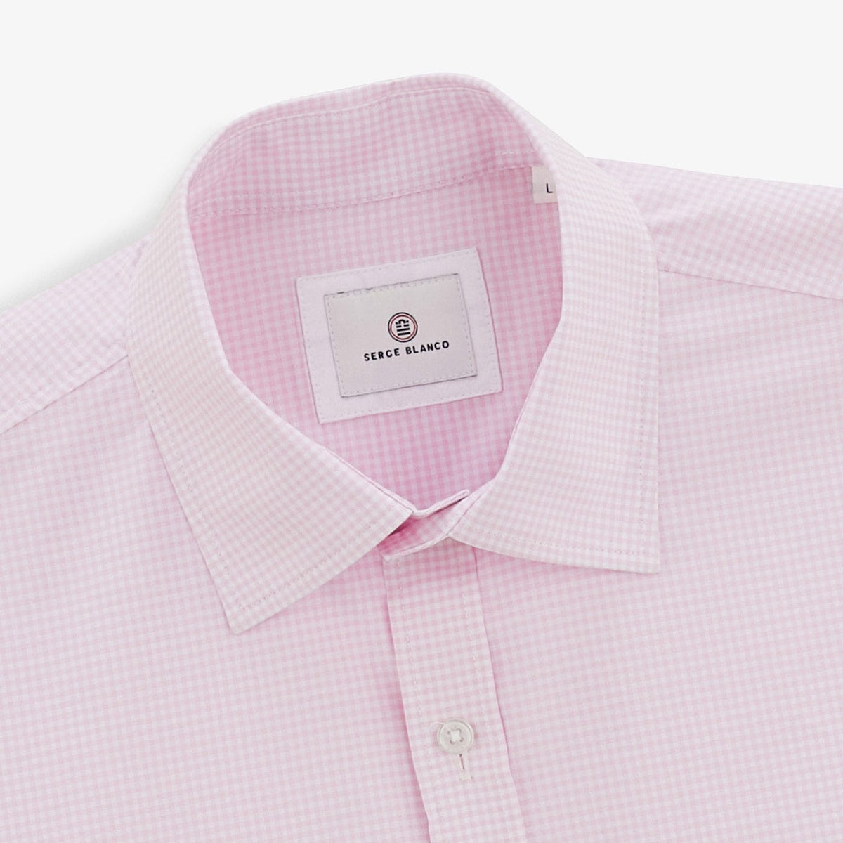 Chemise Clément Manches Longues Rose A Carreaux Vichy Homme SERGE BLANCO