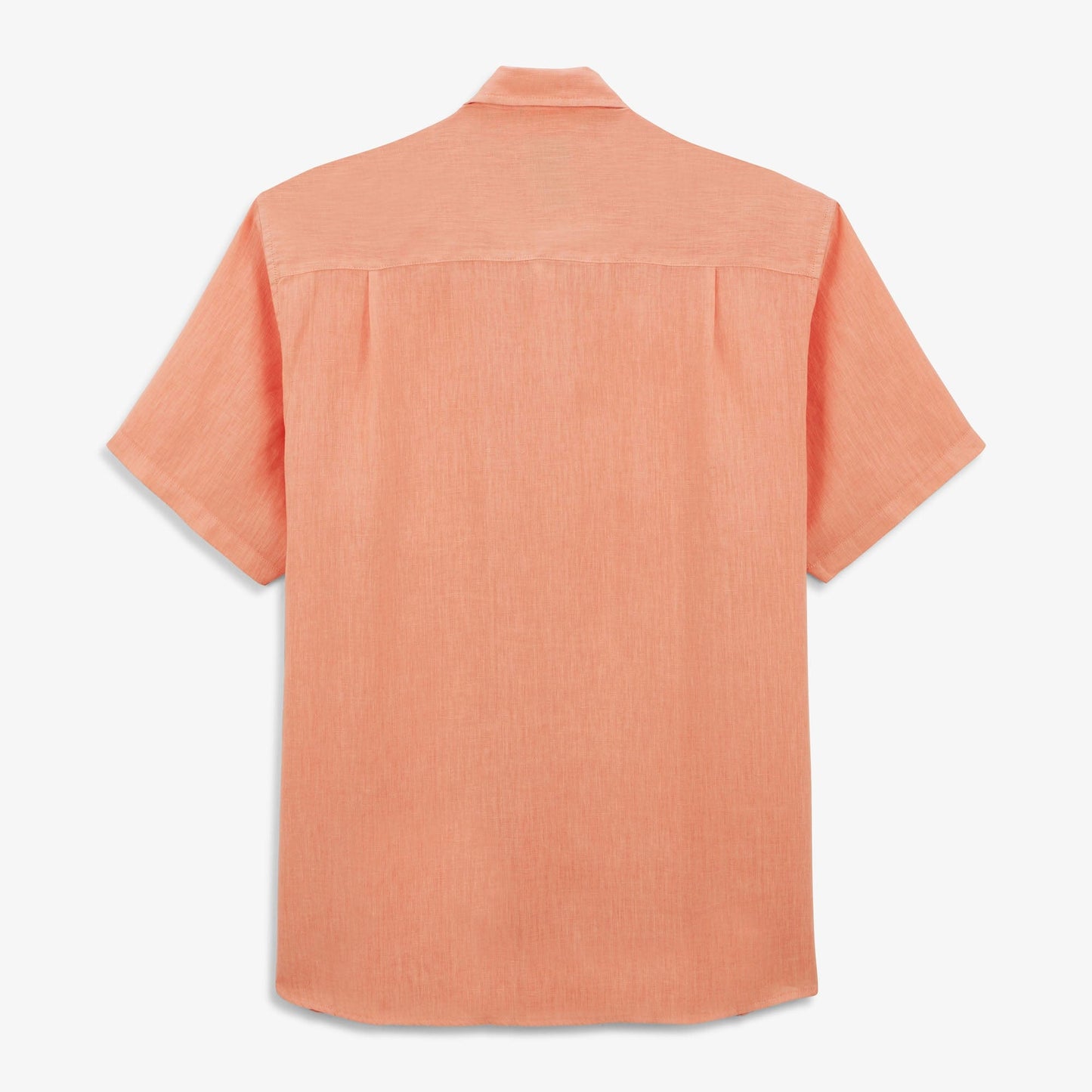 Chemise En Lin Manches Courtes Homme Poche Poitrine Corail SERGE BLANCO