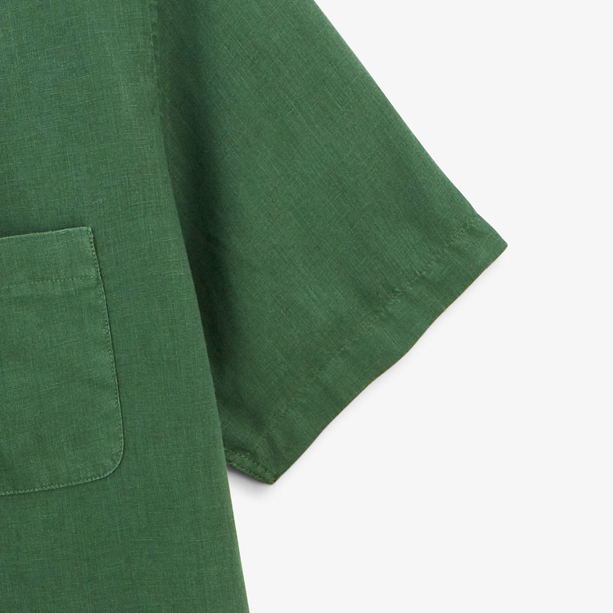 Chemise En Lin Manches Courtes Homme Poche Poitrine Vert Menthe SERGE BLANCO