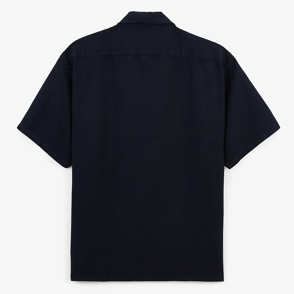 Kurzarmhemd „Caracas“ aus marineblauer Baumwolle und Leinen für Herren von SERGE BLANCO