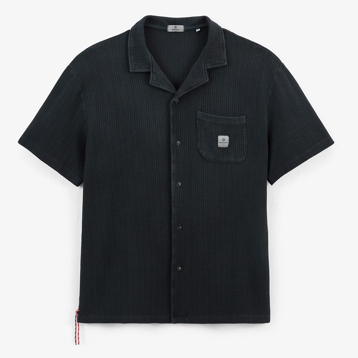 Kurzärmeliges Hemd aus grauer Jacquard-Baumwolle für Herren von SERGE BLANCO