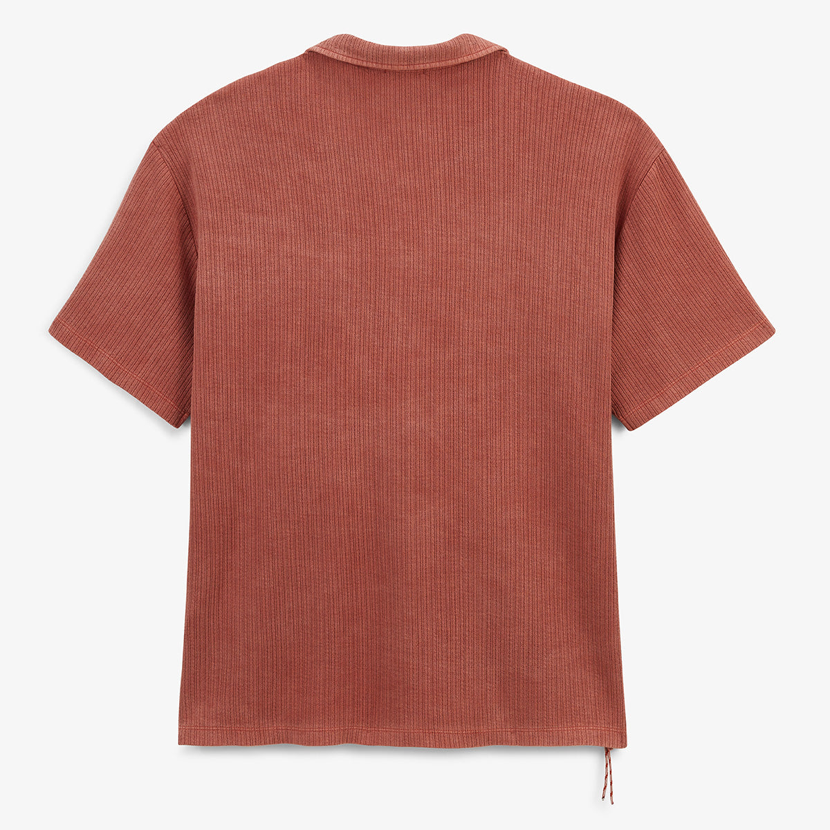 Kurzarmhemd aus rostorangefarbenem Jacquard-Baumwollstoff HOMME SERGE BLANCO