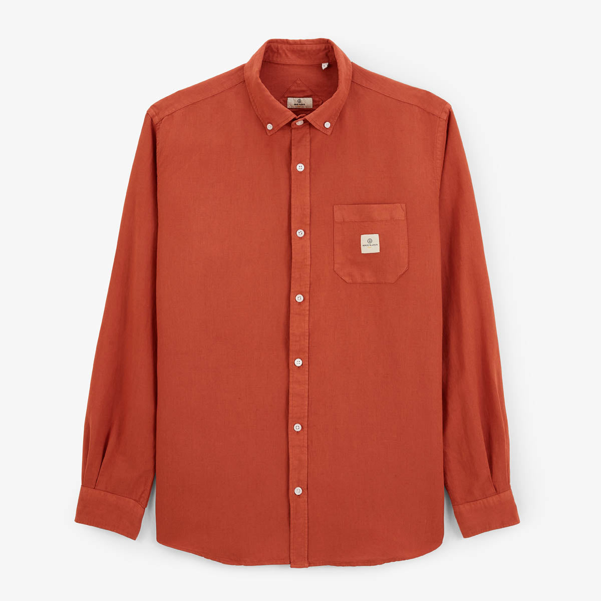 Chemise Manches Longues Avec Poche Poitrine Orange Rouille Homme SERGE BLANCO