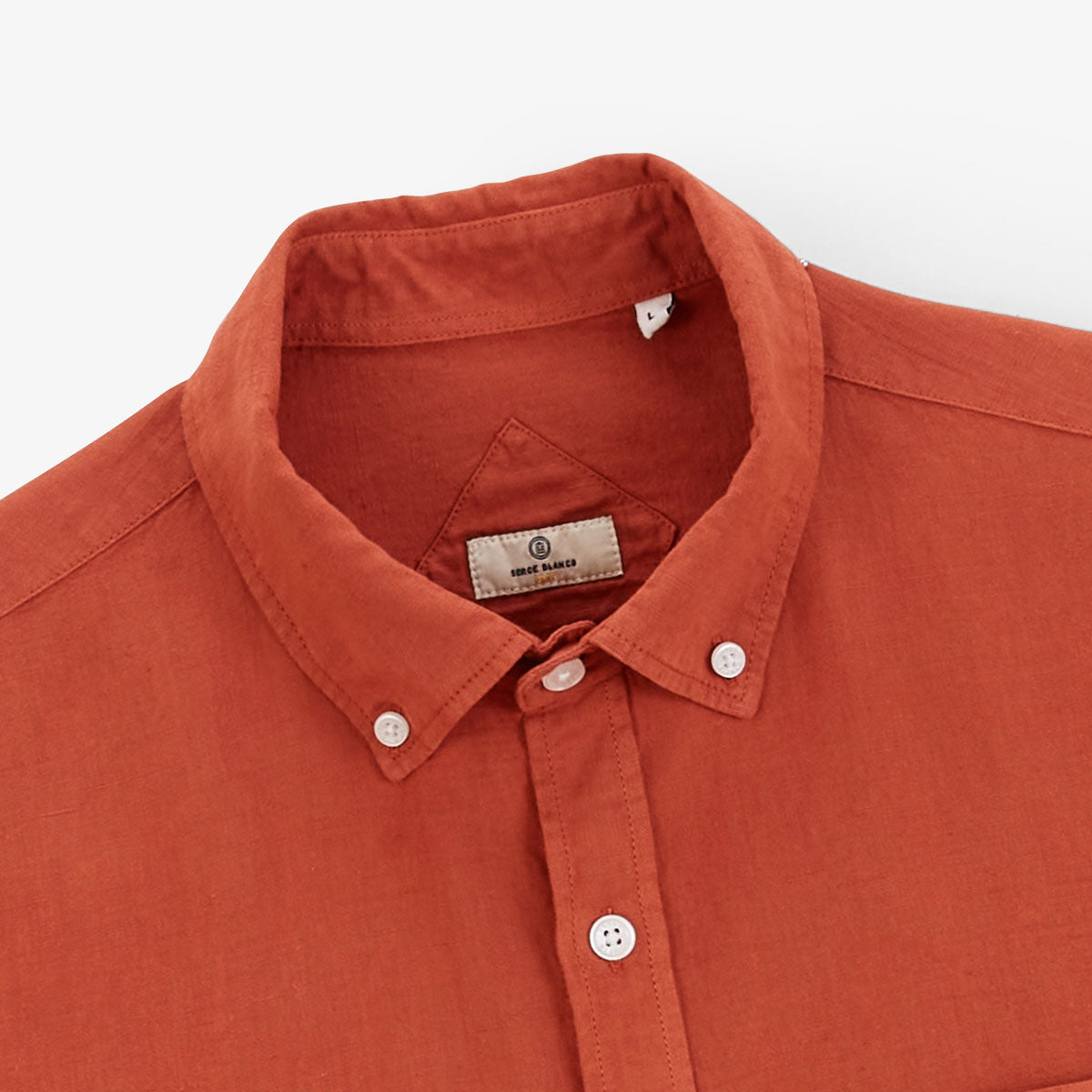 Chemise Manches Longues Avec Poche Poitrine Orange Rouille Homme SERGE BLANCO