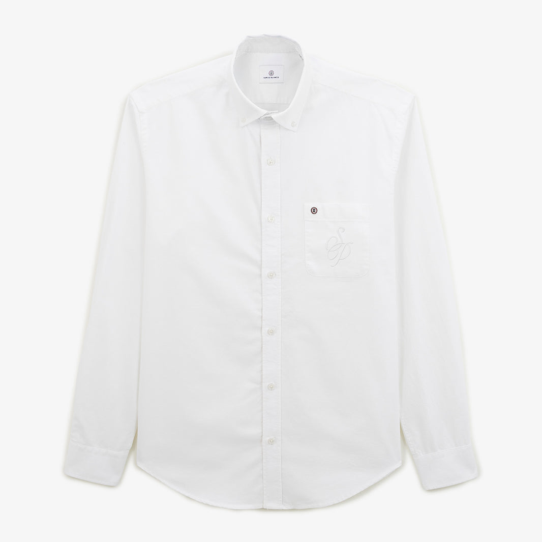 Section Paloise Men's White Long-Sleeve Shirt by SERGE BLANCO