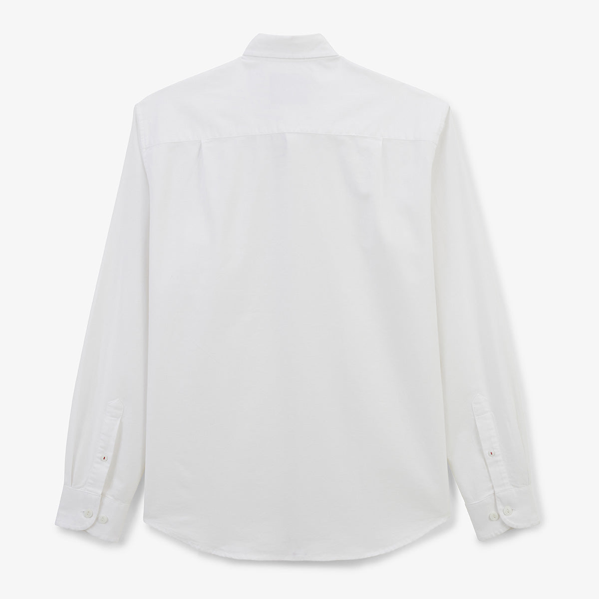Chemise manches longues en coton oxford blanche ganse tricolore HOMME SERGE BLANCO