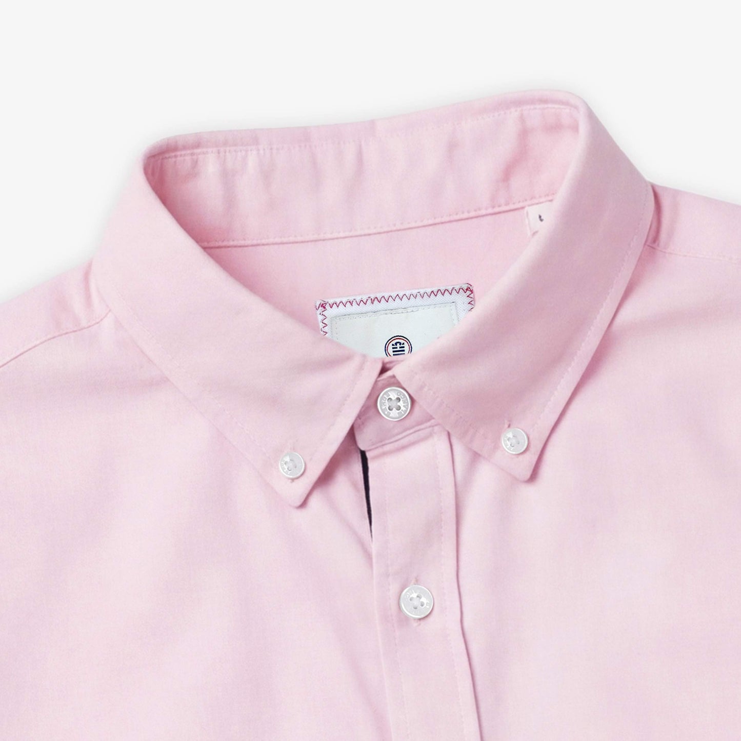 Chemise Manches Longues en coton Oxford Rose avec Ganse Bicolore Homme SERGE BLANCO