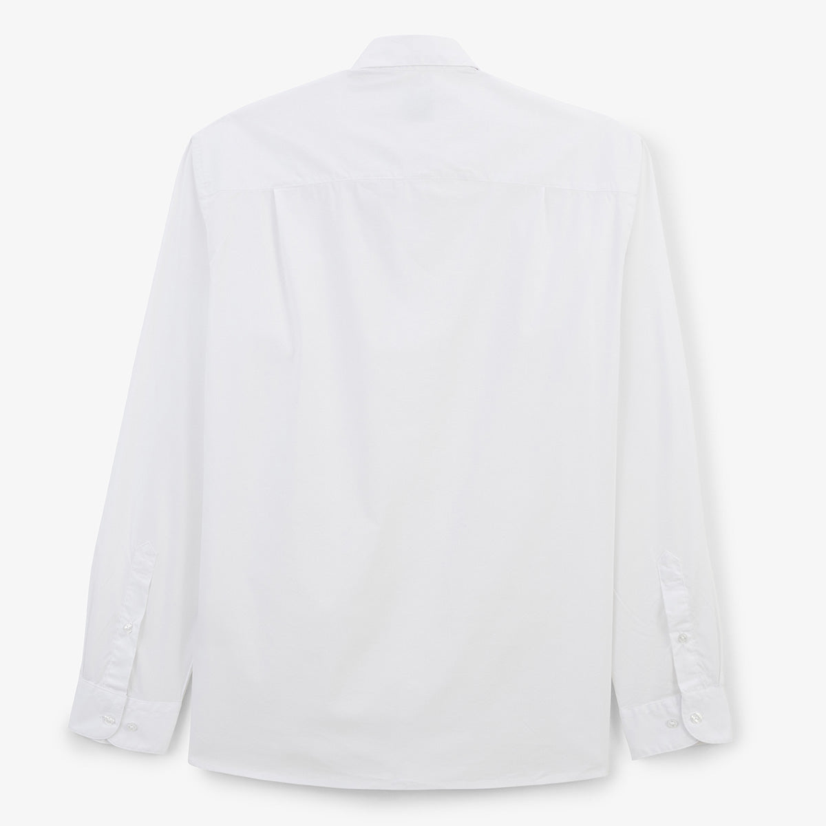 Chemise manches longues en coton stretch unie blanche HOMME SERGE BLANCO