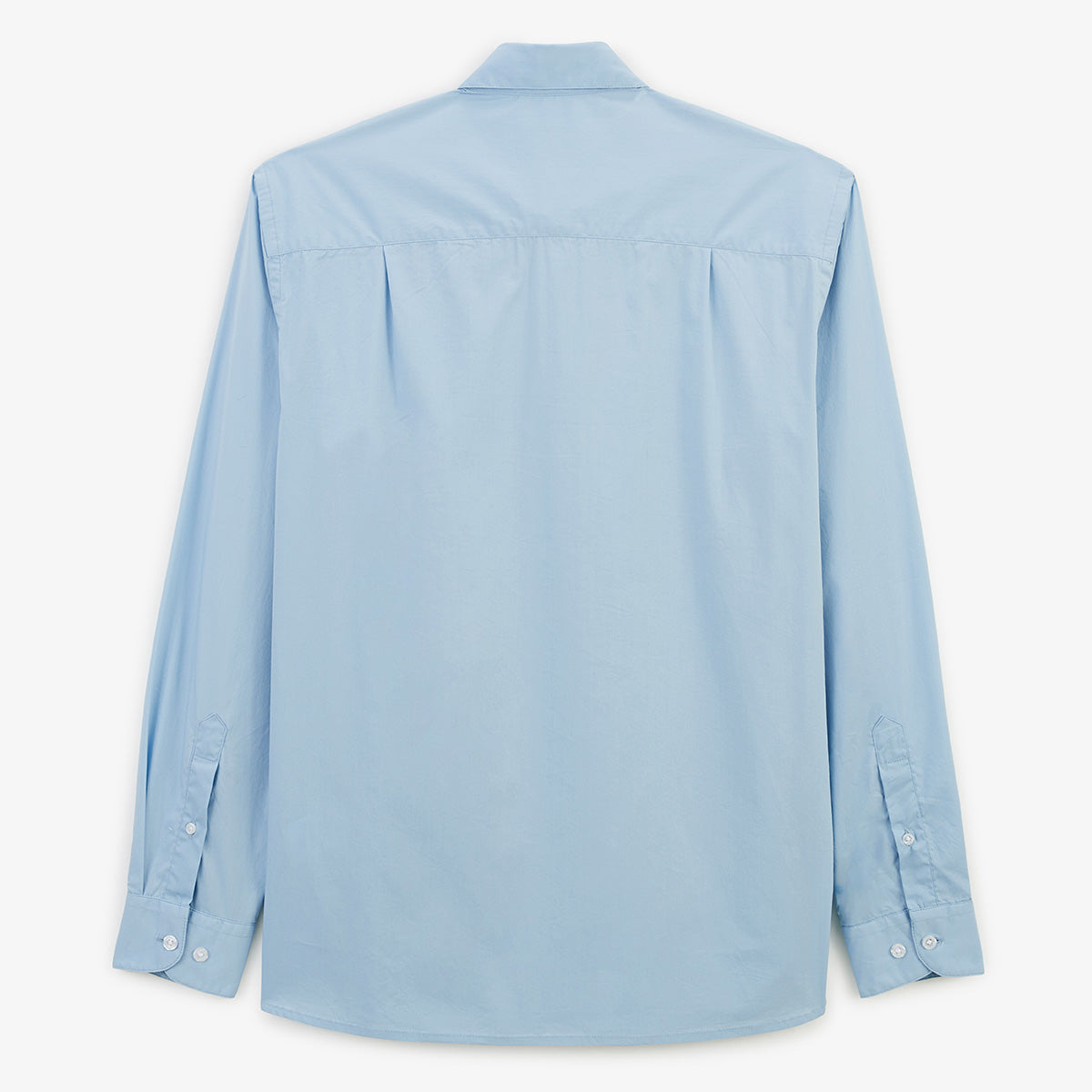 Chemise manches longues en coton stretch unie bleu ciel HOMME SERGE BLANCO